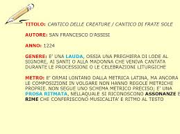 San Francesco D Assisi E Il Cantico Delle Creature Ppt Scaricare