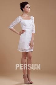 Des robes fourreau aussi chics qu'éclectiques. Petite Robe Blanche Fourreau Avec Manche Col Carre En Dentelle Robespourmariage Fr