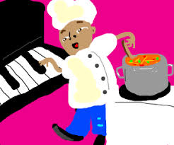 Image result for a chef playing the piano