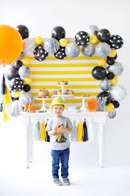 Baby Boy 3rd Birthday Decoration Ideas For Boy Construction Birthday Party Construction Birthday Parties Construction Theme Birthday Party Birthday Balloons