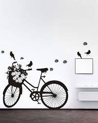 Bike Wall Painting Black And White Wall Art Diy Wall Painting Room Wall Painting Wall Decor Stickers