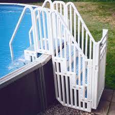 Confer Plastics Above Ground Swimming Pool Entry System W Steps Closure Kit Home Above Ground Pool Steps Best Above Ground Pool Backyard Pool Landscaping