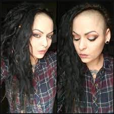 Hot Woman With Mullet Skullet Half Shaved Head Asymmetrical Shave No Bangs Shaved Fringe Sha Half Shaved Hair Trendy Short Hair Styles Hot Hair Styles