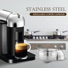 Each one requires its own kind of capsule which cannot be used in the other machine, so check what kind of nespresso maker you have before purchasing capsules. Stainless Steel Coffee Capsules Vertuoline Pod Filters Cup 70ml Brewing Volume Reusable Refillable Coffee Capsule Coffer Set For Nespresso Vertuoline Gca1 Delonghi Env135 Walmart Canada