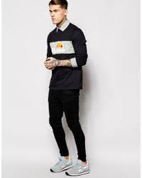 Upgrade your shirt game boohoo's edit of rugby shirts for men. Ellesse Long Sleeve Rugby Shirt In Black For Men Lyst