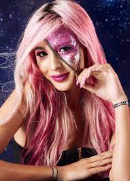 Once black polish is dry, cut a wedged makeup sponge in half and use it to press white polish into moon. Halloween Makeup Ideas 2018 Glitter Zip Looking For Some Fun Halloween Costume Ideas Or Some C Halloween Hair Zip Halloween Makeup Beautiful Halloween Makeup