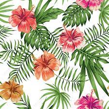 Maybe you would like to learn more about one of these? Tropical Flowers Hibiscus Orange Red Purple Green Leaves Seamless Pattern White Background Exotic Fabric Wallpaper Illustration Royalty Free Cliparts Vectors And Stock Illustration Image 115034930