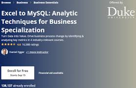 Learners who complete the course will: Coursera Excel To Mysql Analytic Techniques For Business Specialization 2020 9 Downloadly