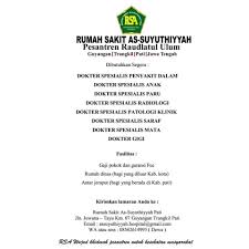 We did not find results for: Rs As Suyuthiyyah Pati Rs As Suyuthiyyah Pati Membutuhkan Dokter Spesialis Fulltimer Sebagai Berikut Spesialis Anak Spesialis Anestesi Spesialis Radiologi Spesialis Paru Spesialis Syaraf Spesialis Mata Spesialis Penyakit Dalam
