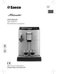 Saeco automatic espresso machines 3. Philips Saeco Minuto Hd8772 User Manual Pdf Download Manualslib
