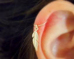 cartilage hoop earring tiny leaf silver hoop silver tiny hoop in 2021 cartilage earrings hoop ear jewelry cartilage earrings