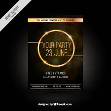 download party brochure with golden circle for free email newsletter template brochure business brochure pinterest