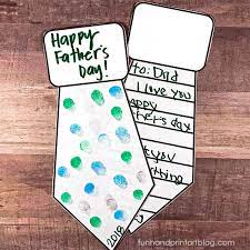printable father s day tie card template with fingerprint polka dots
