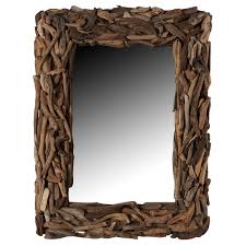 Fixer les attaches à l'arrière du cadre. Miroir Rectangulaire En Bois Flotte Naturel A Petit Prix