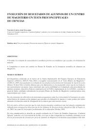 Por esta razón, a continuación exploraremos las distintas salidas laborales que tiene esta. Pdf Evolucion De Resultados De Alumnos De Un Centro De Magisterio En Tests Preconceptuales De Ciencias