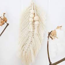 Bohemian macrame wall hanging diy feathers skirted. Macrame Feathers Fringed Wall Tapestry Macrame Wall Hanging Boho Decor Wedding Hangers Headboard Mexican Home Decoration Tapestry Aliexpress