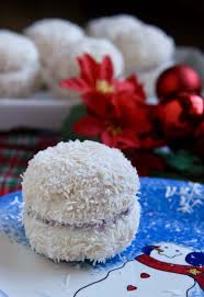 Other christmas cookies are inspired by travel. Scottish Snowballs Raspberry Jam Sandwich Cookies Dipped In Coconut Christina S Cucina