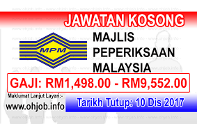 Jawatan Kosong Mpm Majlis Peperiksaan Malaysia 10 Disember 2017 Jawatan Kosong Kerajaan Swasta Terkini Malaysia 2021 2022