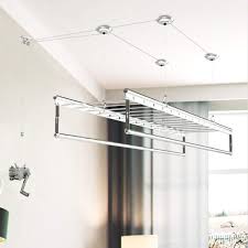 Home balcony ceiling automated electric clothes drying rack and hanger. Drying Rack Wall And Ceiling Dryer 180cm Hand Cranked 4 Bar Airer Clothesline Aluminum For Home Bathroom Outdoor Laundry Silver Buy Online In Bermuda At Bermuda Desertcart Com Productid 143940663