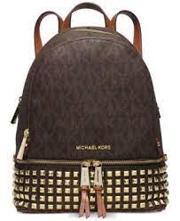 Michael Michael Kors Rhea Zip Small Studded Backpack Reviews Handbags Accessories Macy S Studded Backpack Handbags Michael Kors Handbag Backpack