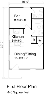 16 x 32 sqft house plan 16 x 32 ghar ka naksha 16 x 32 house design engineer subhash beautiful house plan & house design. Cottage Style House Plan 1 Beds 1 Baths 448 Sq Ft Plan 22 126 Tiny House Floor Plans Cabin Floor Plans Cottage Style House Plans
