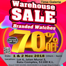 1 2 Nov 2018 Time Galerie Branded Watches Warehouse Sale Warehouse Sales Watch Brands Warehouse