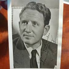 Vintage Early Hollywood Spencer Tracy Studio Card Photo printed Signed  actor