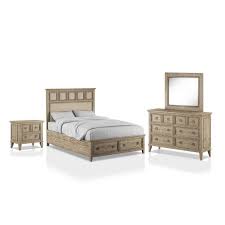 All of our bedroom furniture is made from quality materials such as hardwoods (pine, acacia, mahogany, etc.) and upscale touches such. 4pc Collier Transitional Bedroom Set Natural Tone Beige Homes Inside Out Target