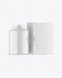 Download Glossy Plastic Jar With Kraft Box Mockup In Jar Mockups On Yellow Images Object Mockups