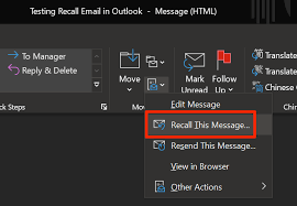 Select the message tab, click actions, and choose recall this message. How To Recall An Email In Outlook