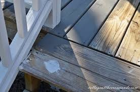 Spring heralds the arrival of weather warm enough for us to finally get outside and start undoing the damage winter has wrought on woodwork. We Finally Stained Our Deck Cottage At The Crossroads