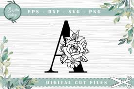 Download Floral Letter A Alphabet Cutting Files Graphic By Basilio Vintage Creative Fabrica PSD Mockup Templates