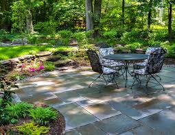 Flagstone Patio And Wall Designed By Mary Kirk Menefee Installed By Merrifield Garden Center Patio Flagstone Patio Outdoor Spaces