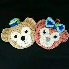 エコたわし ディズニー ブルー フリマアプリ ラクマ かぎ針編み コースター アップリケのデザイン 手芸