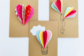 Add glue to one side of one half heart and press a second heart on top of this, so two heart are sticking together. Pop Up Heart Cards Kids Crafts