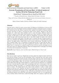 It is a cruel and irrational provision.6 with these introductory observations, an endeavour is being made in this paper to highlight the conceptual aspect of suicide; Pdf Forensic Examination Of Grievous Hurt Acritical Analysis Of Section 320 Of The Malaysian Penal Code