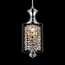Kitchen Pendant Lights Crystal With 39 Adjustable Hanging Cord Tube Ceiling Lights In Polished Chrome Modern With Clear Crystal Beautifulhalo Com