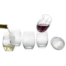 Beautifully styled, mikasa' cheers drinkware features a unique etched design. Mikasa Cheers Stemless Etched Wine Glasses Fine European Lead Free Crystal 17 Ounces For Red Or White Wine Set Of 6 Wine Glasses Home Kitchen