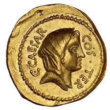 An extremely rare and ancient gold coin, a favorite item among collectors. Ancient Coin Profiles Roman Gold Aureus Of Julius Caesar