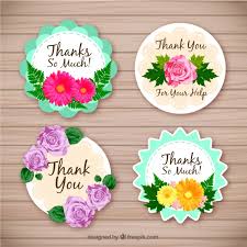 Download thank you stickers set graphics by barsrsind. Free Vector Set Of Four Floral Thank You Stickers