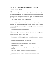 Contoh soal kasus kebidanan tentang kanker serviks dan jawabannya. Soal Kanker Payudara