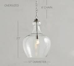 Pendant lighting for kitchen island with hood. Flynn Recycled Glass Pendant Pottery Barn