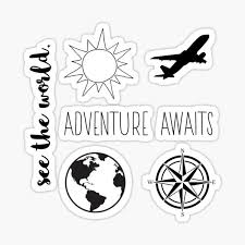 travel sticker pack b w sticker by peachypipe travel stickers black stickers scrapbook stickers printable