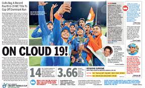Stop them after one minute and ask which articles they chose and why. Icc U19 World Cup How The Indian Press Reacted To India Winning Fourth Title