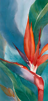 Abstract Bird Of Paradise Watercolor The Pulse Of Paradise Art Painting Flower Art Art