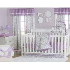 Get 5% in rewards with club o! The Peanutshell Grey Damask And Purple 4 Piece Baby Crib Bedding Set By The Peanut Shell