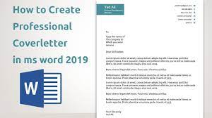 Finish your application and get hired with ease. How To Create Professional Cover Letter Templates In Ms Word 2019 Youtube