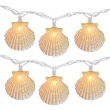 She sells seashells, on the sea shore! Northlight 10 Count Iridescent Scalloped Seashell Novelty String Lights 6 5 Ft White Wire Target