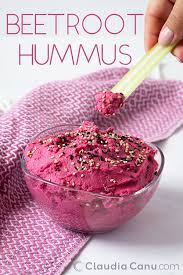 Beetroot And Chickpea Hummus Claudia Canu Recipe In 2020 Hummus Recipe Homemade Healthy Hummus Recipe Chickpea Hummus