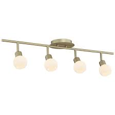 Pro Track Globe Brass 4 Light Led Plug In Track Fixture 67k76 Lamps Plus Gold Track Lighting Contemporary Track Lighting Led Lights